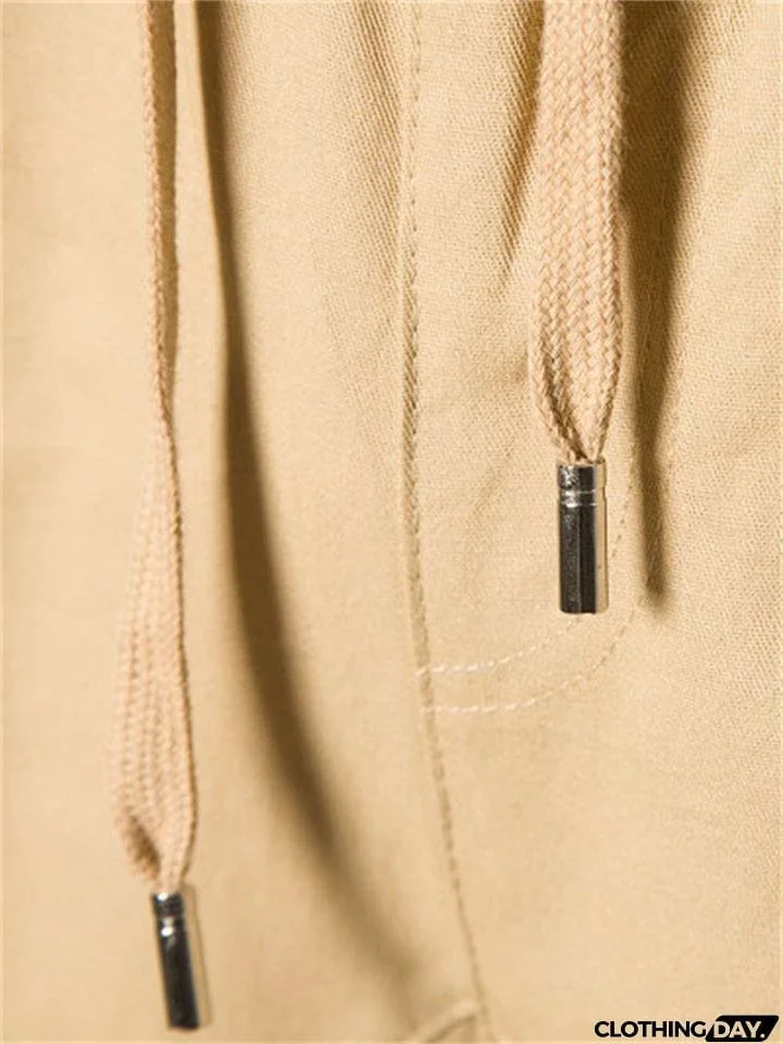 Men's Casual Multi Pockets Summer Sports Loose Drawstring Shorts