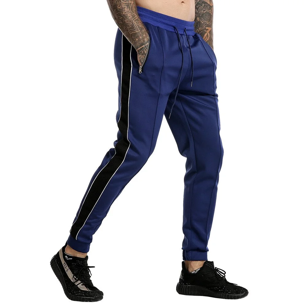 Aonga Stripes Joggers Pants Men Running Sweatpants Cotton Track Pants Gym Fitness Sports Trousers Male Bodybuilding Training Bottoms