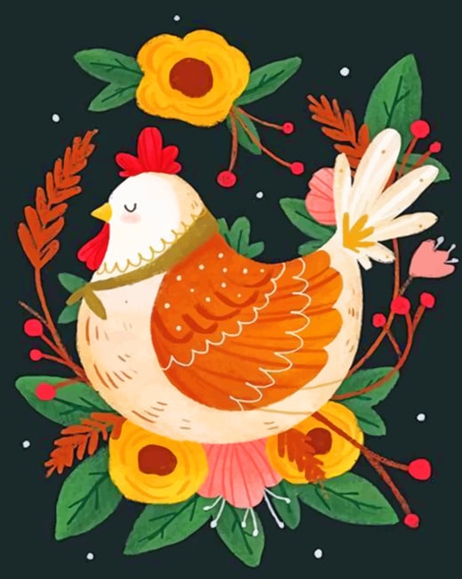 

Chicken Illustration – Paint By Numbers - 40*50CM, 501 Original