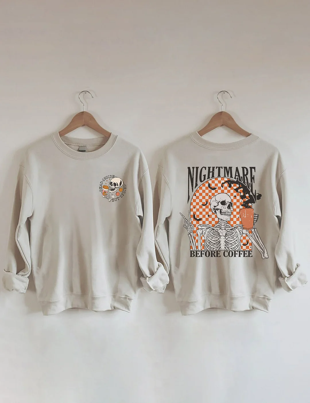Nightmare Before Coffee Halloween Skeleton Sweatshirt