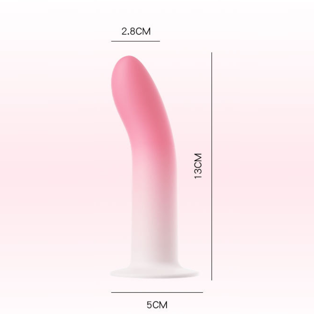 Silk - Skin-Friendly Silicone Dildo Aesthetic G-Spot Stimulator with Strong Suction Base for Hands-Free Play By Rose Toy