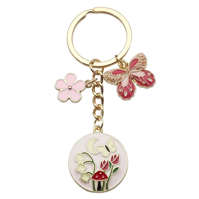Sweet Flower Butterfly Alloy Enamel Keychain