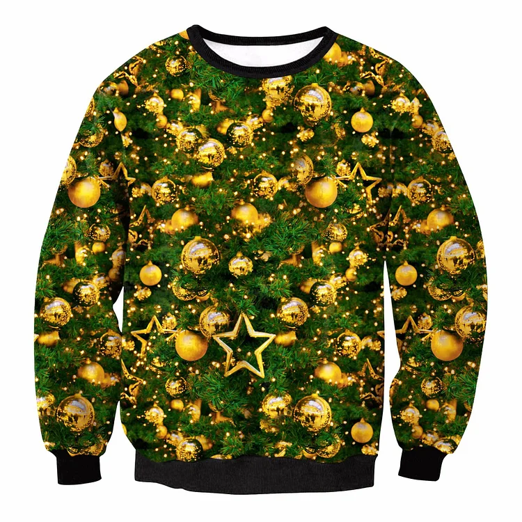 Women's Christmas  Clothing Round Neck Tops Casual Loose Long Sleeve Hoodie-elleschic