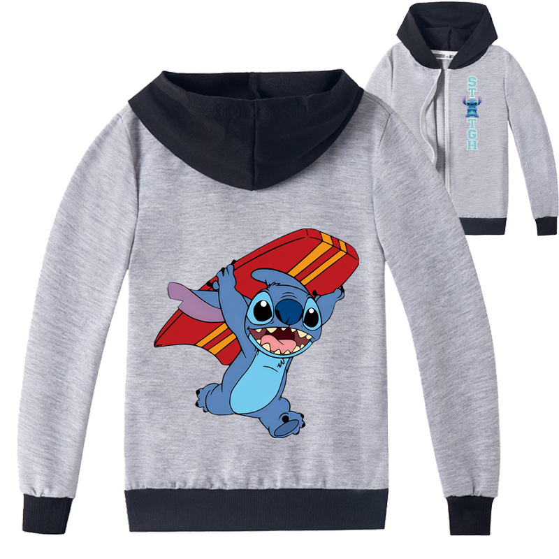 Mayoulove Stitch Zipper Jacket - Cartoonish Style - Cute and Warm - Kids and Parents Favorite!-Mayoulove