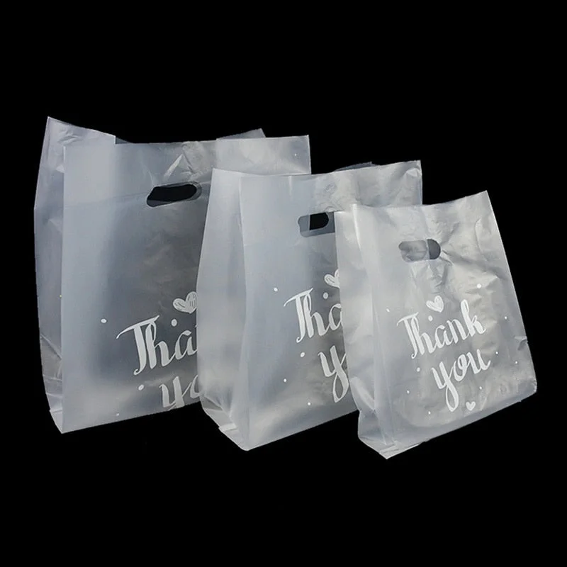 10pcs Thank You Plastic Gift Bag Candy Cookie Cake Packaging Bag Wedding Birthday Party Baby Shower Decoration Navidad Christmas