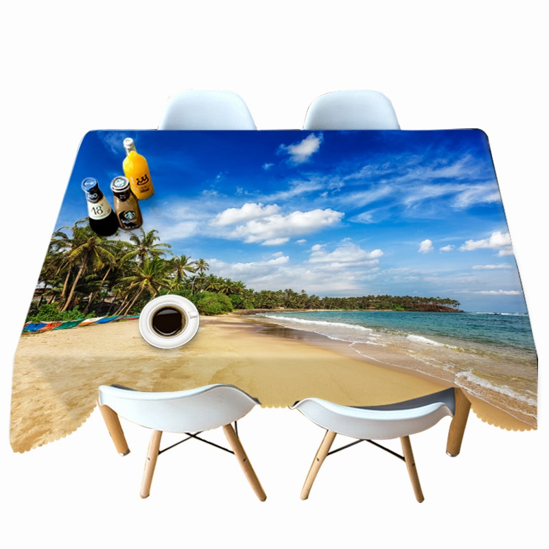 

Sunset Seascape - 3D Tablecloth, 140*140cm, 501 Original