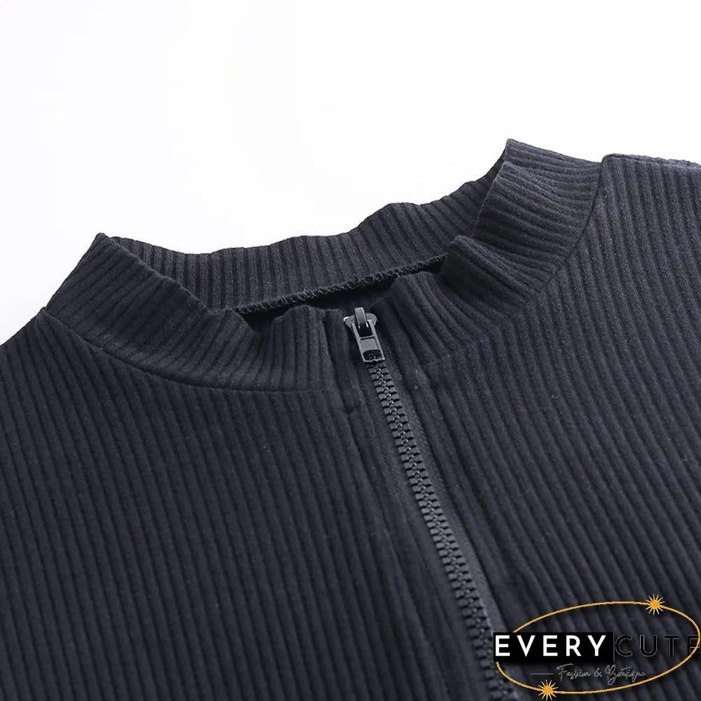 Turtleneck Short-Sleeved Hip Skirt