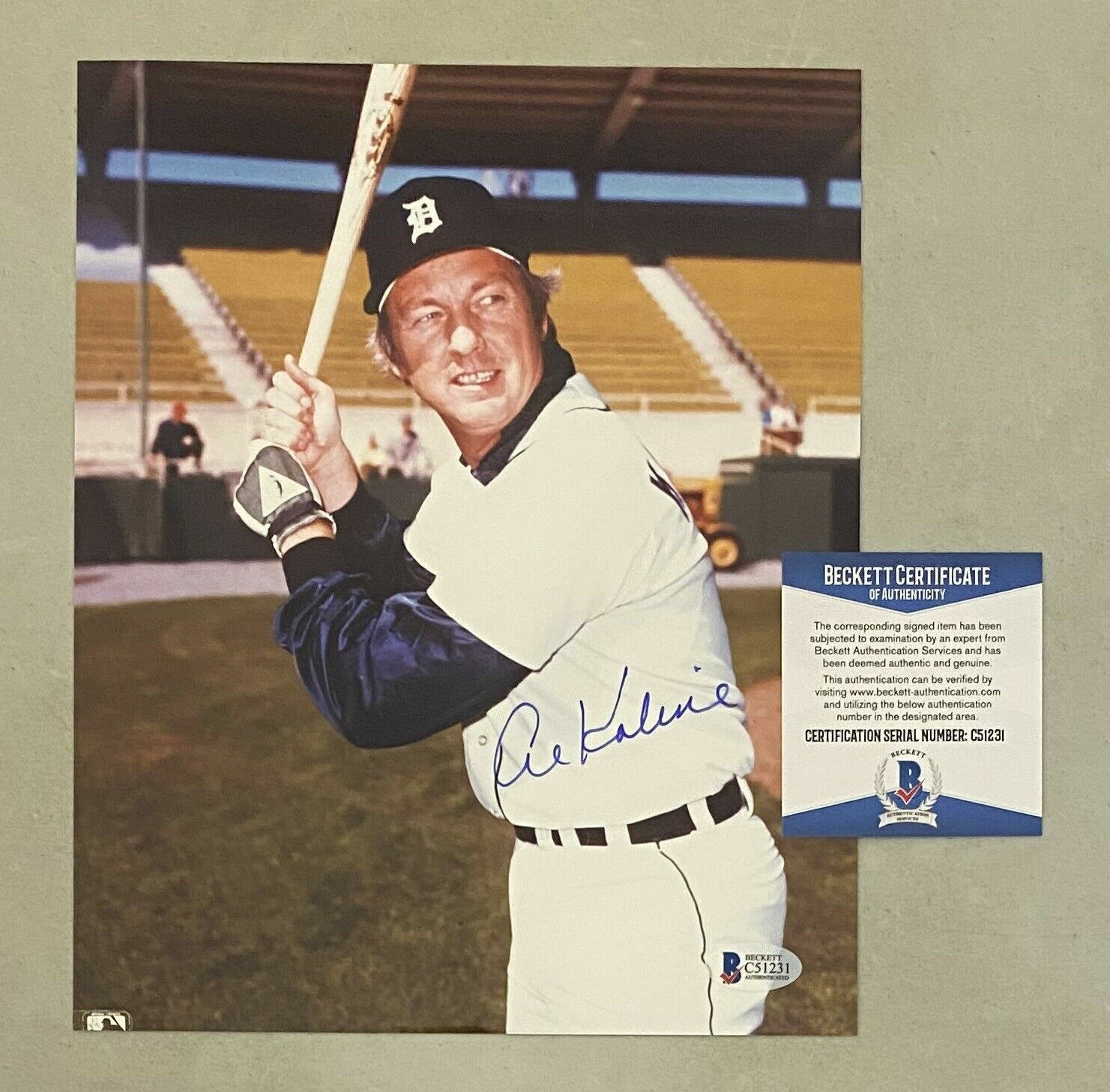 Al Kaline signed Detroit Tigers 8x10 Photo Poster painting BAS