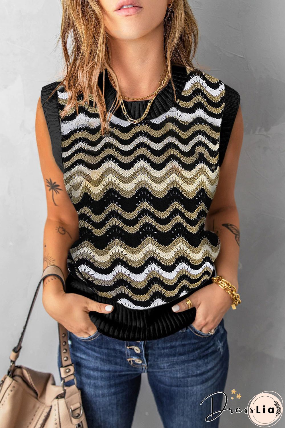 Knit Rainbow Tank Sweater