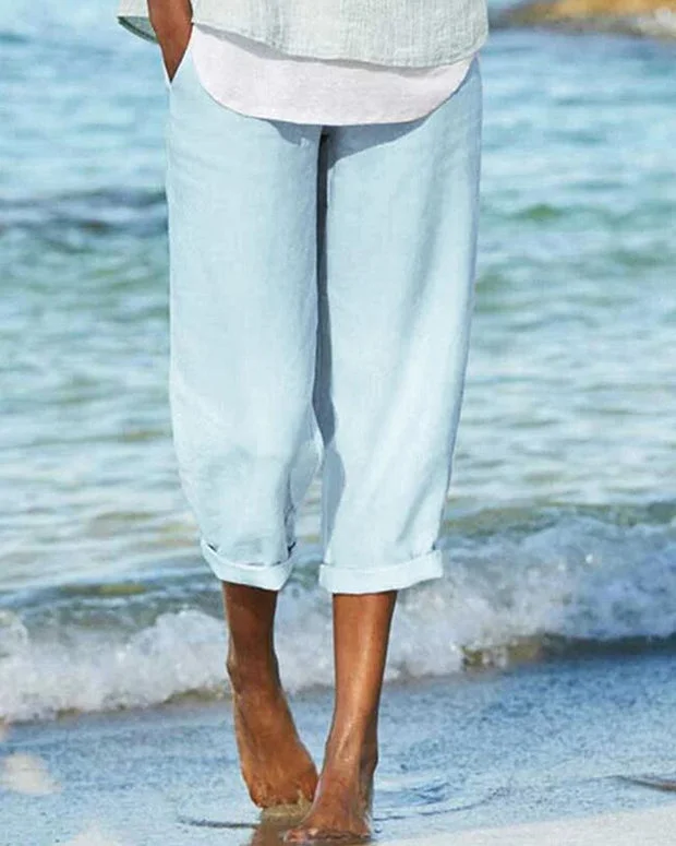 Women Cotton Pants Spring Summer Casual Pants
