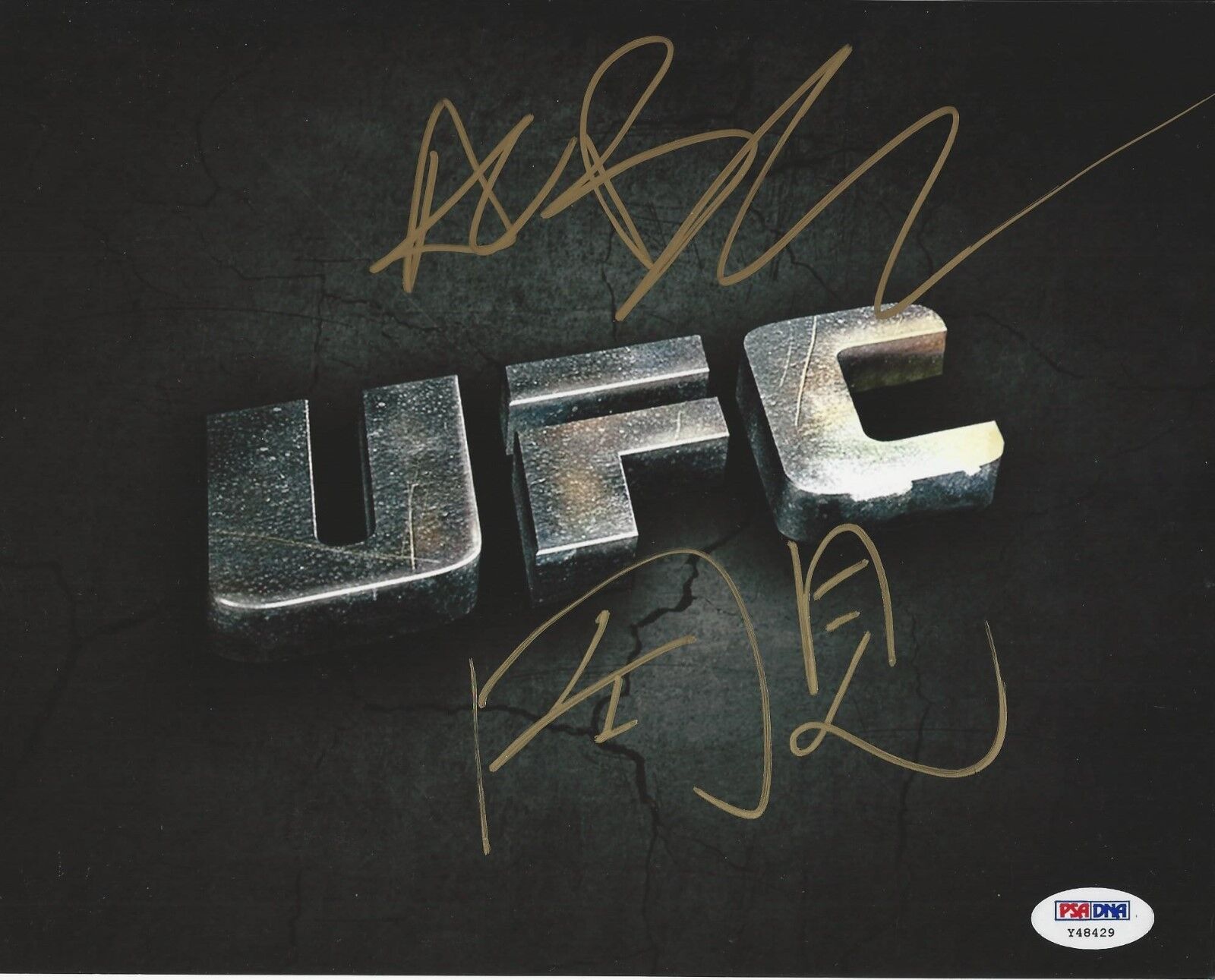 Yushin Okami Alan Belcher UFC Fighter signed 8x10 Photo Poster painting PSA/DNA # Y48429