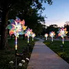 Solar Rainbow Pinwheel Garden Light with LED Solar Lights Solared Powered Wind Spinner Stake Waterproof Decorative Wind Spinner Lawn Lights for Lawn Patio Walkway Flower Bed