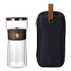 Modern Lazy Glass Tea Infuser Teapot, 3-in-1 Smart One Touch Tea Maker for Loose Leaf Tea Steeper with 9oz Double Walled Tea Cup