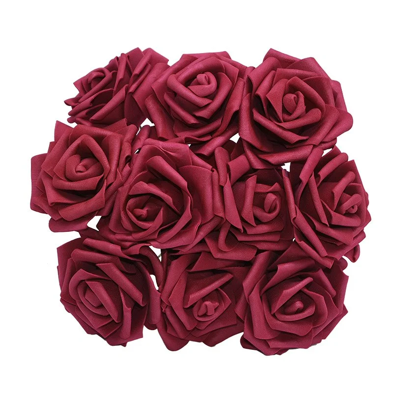 10/20/30Pcs Artificial Foam Rose Flowers Romantic Wedding Bride Bouquet Party Decor Birthday Gift Scrapbook DIY Craft Supplie