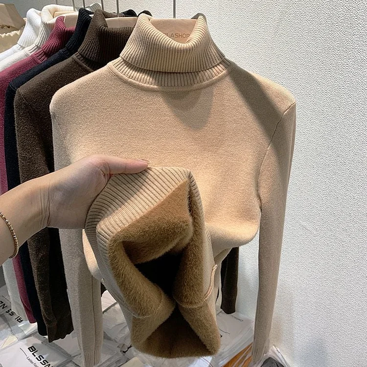 winter fleece thick knitted bottoming shirt🌼🌼