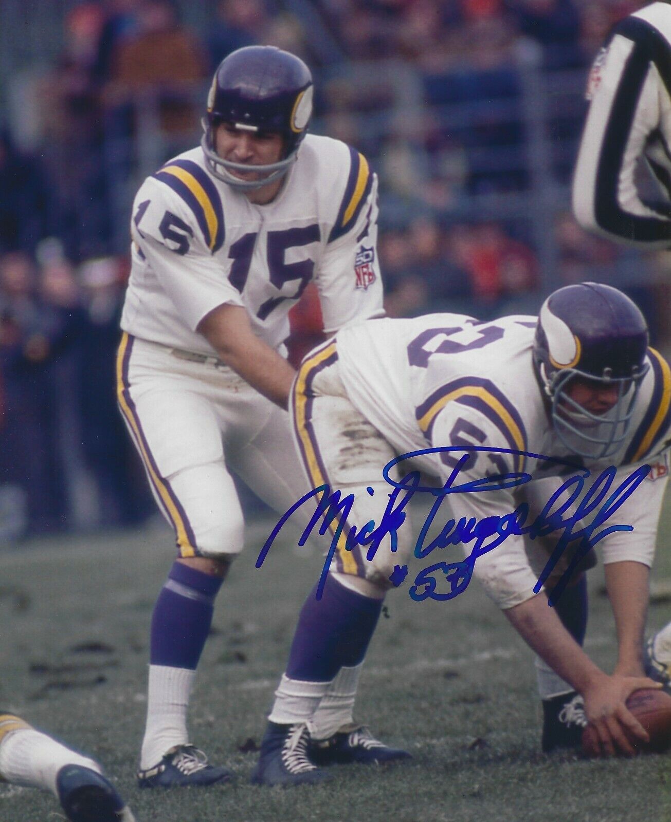 Signed 8x10 MICK TINGELHOFF HOF Minnesota Vikings Autographed Photo Poster painting - COA