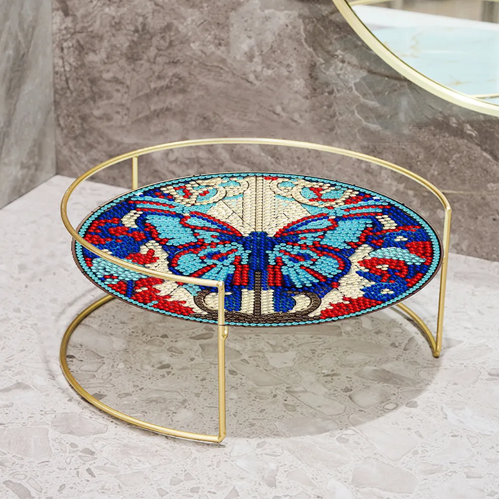 DIY Butterfly Acrylic Diamond Painting Bathroom Tray Diamond Art Counter Organizer