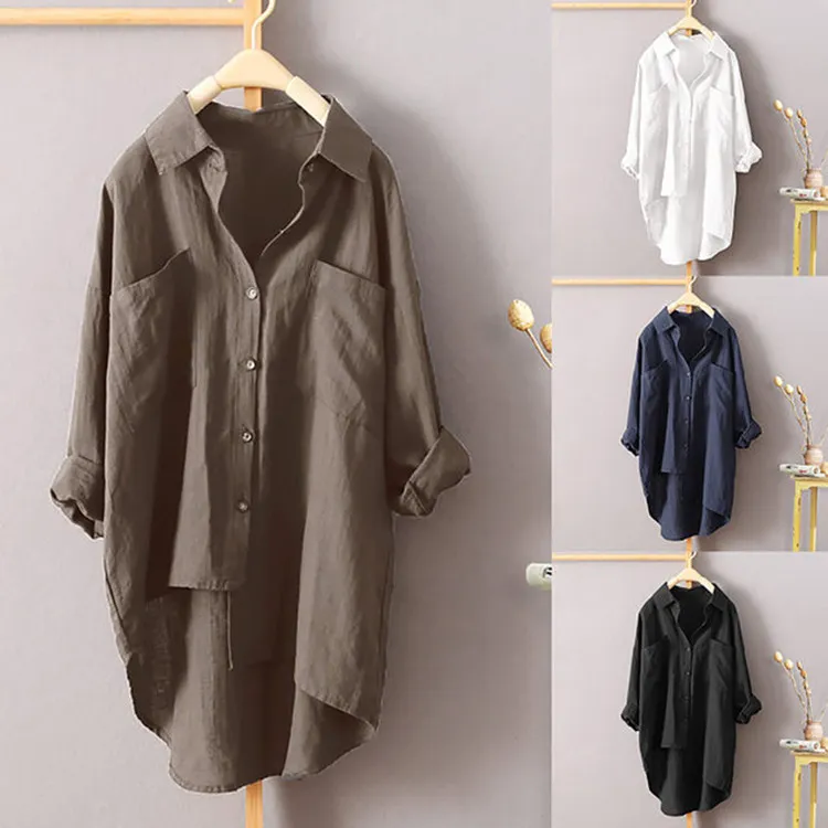 Uveng Uveng Casual Wind Pure Color Shirt Spring And Autumn New Women's Cardigan Double Pocket Long Sleeve Temperament Jacket Women's Shirt