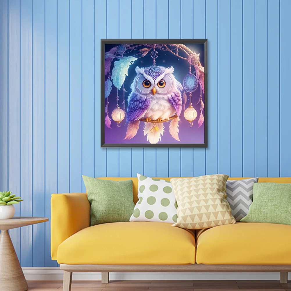 Diamond Painting - Full Round Drill - Owl Dream Net(Canvas|30*30cm)