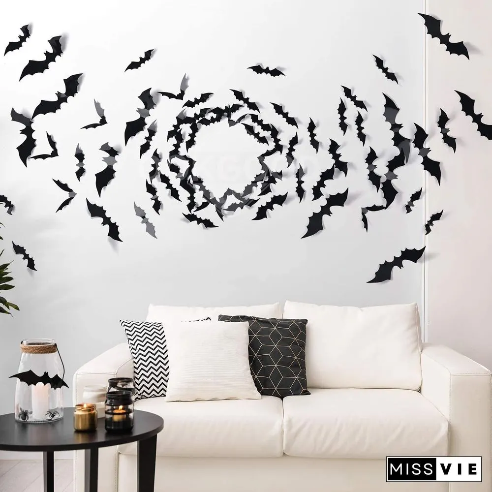 3D PVC Bat Wall sticker For Halloween Decoration