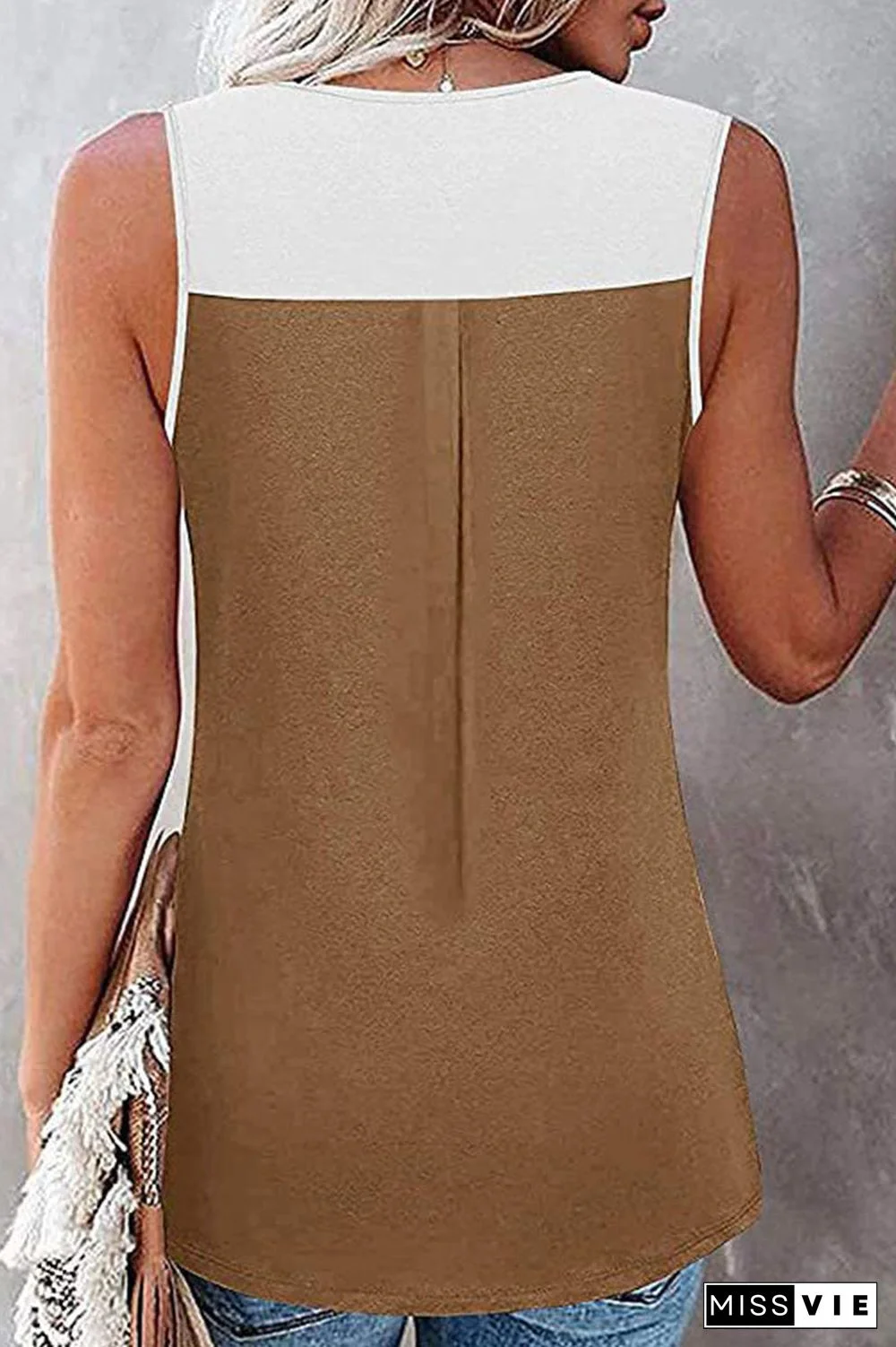 Fashion Casual Solid Split Joint V Neck Tops(7 colors)