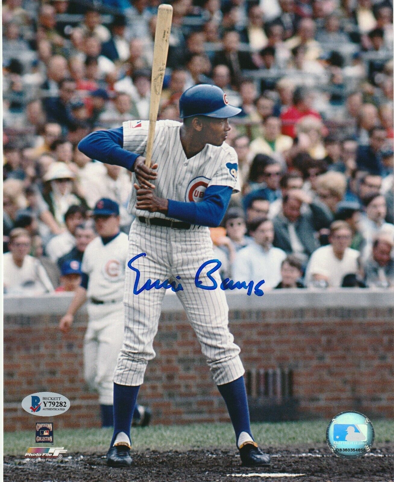 ERNIE BANKS Signed Chicago CUBS 8x10 Photo Poster painting with Beckett COA (BAS)