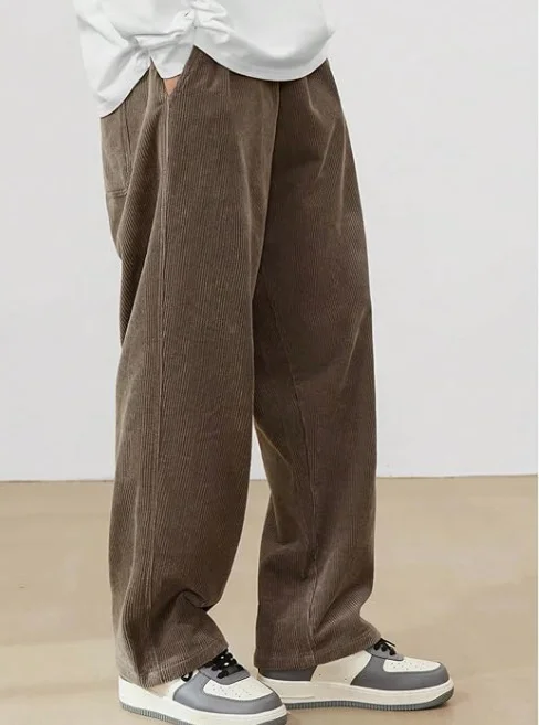 Nigikala Nigikala Core Velvet Men's Autumn And Winter Pure Color Simple Trendy Casual Pants