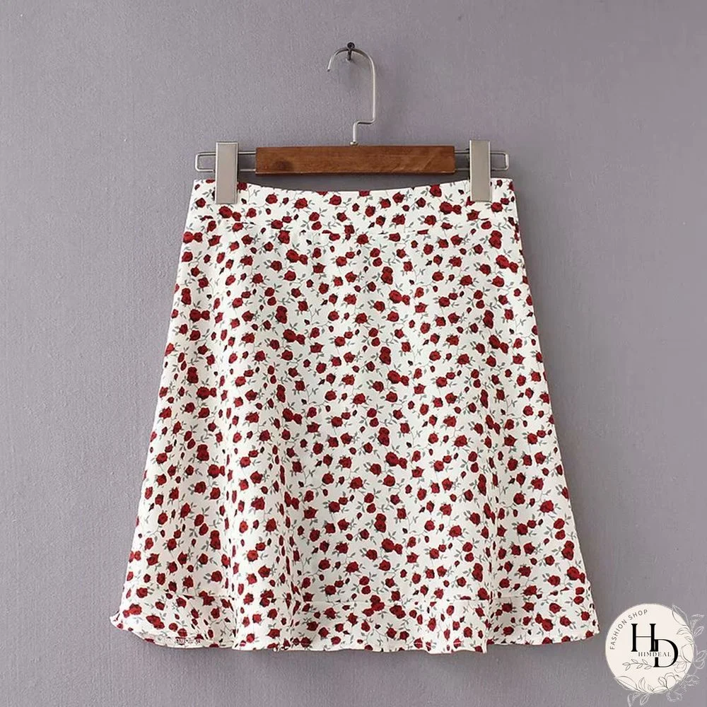Women Dots Mini Skirt Green White Saia High Waistline Faldas Sexy Skirts Summer