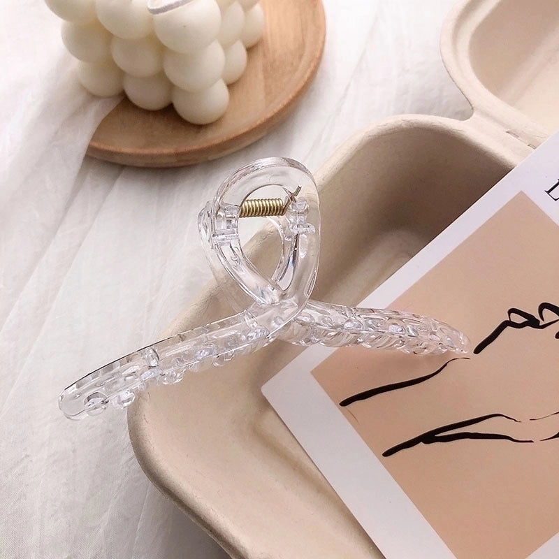 Simple Metal Catch Clip Large Shower Pearl Shark Clip