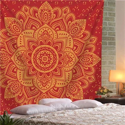 India Mandala Tapestry Macrame Wall Hanging Psychedelic Hippie Boho Decor Tarot Witchcraft Wall Tapestry Carpet Table Cloth Yoga