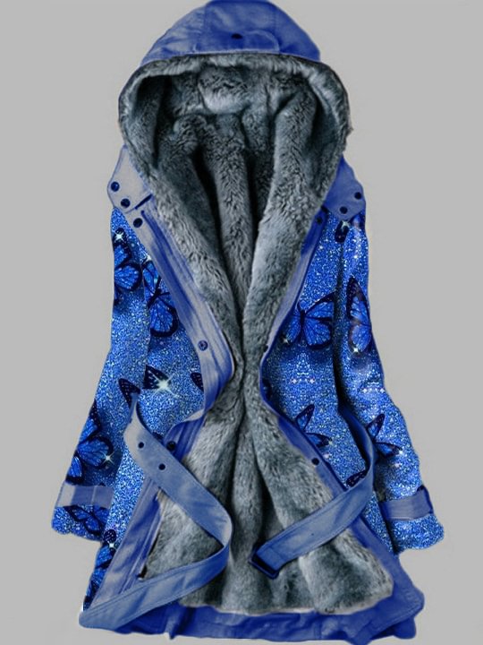 Fashion Butterfly Print Ladies Lace Up Jacket
