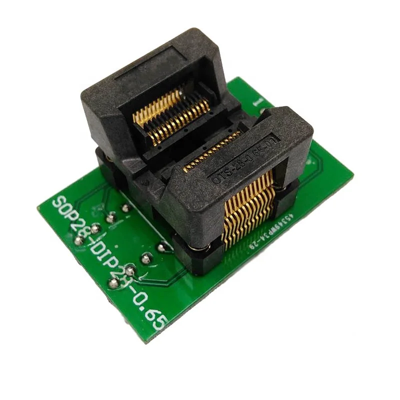 TSSOP28 to DIP28 Adapter Chip Carrier Socket Pitch 0.65mm OTS28-0.65-01 Programming Block SSOP28 to DIP28 Socket