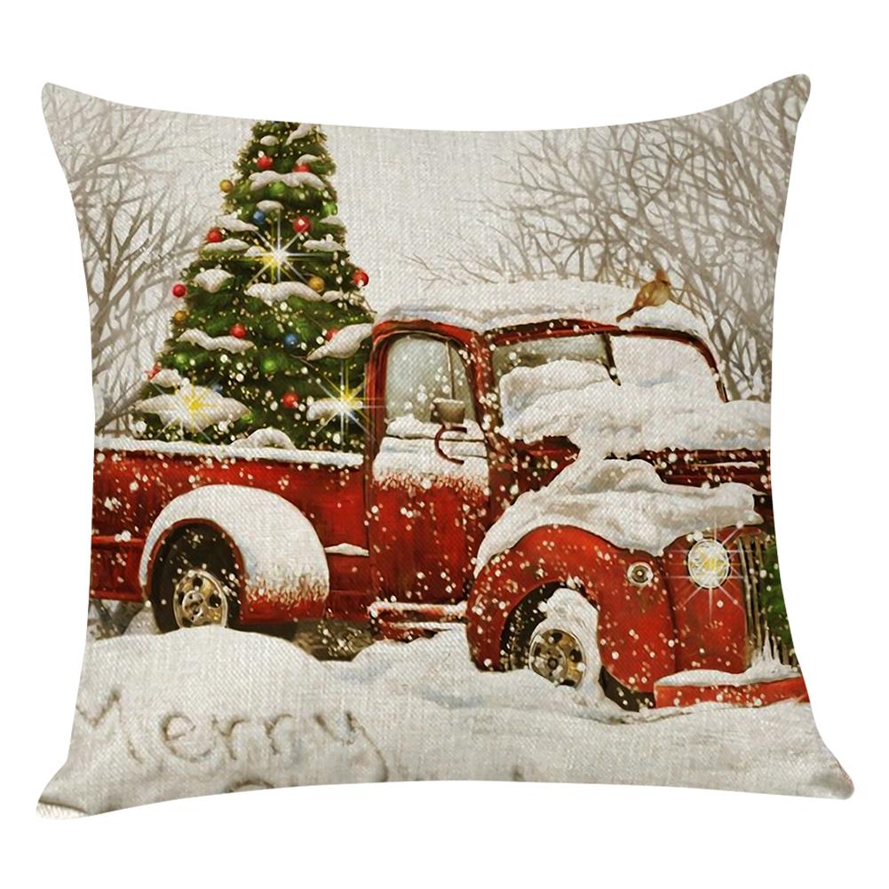 

Pillow Cover Xmas Car Printed Sofa Cushion Case Christmas Home Party Decor, 501 Original