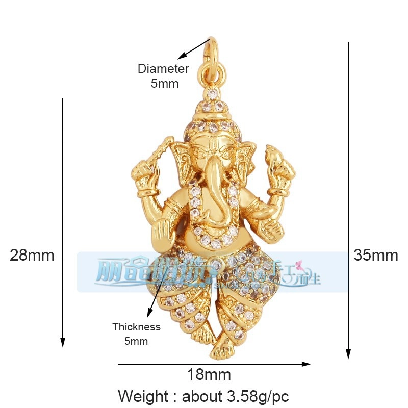 1 Piece Copper Buddha Pendant Jewelry Accessories