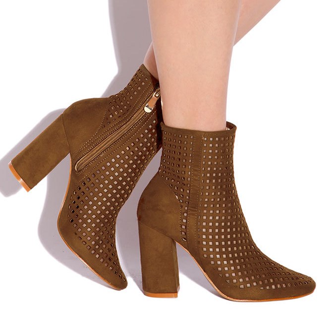 GOOSHOE Brown Suede Pointy Toe Ankle Boots