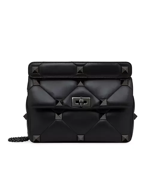 Valentino Garavani Large Roman Stud The Shoulder Bag In Nappa With Chain