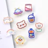20PCS Lovely Cartoon Cloud Rainbow Printed Clear Acrylic Bookmark Clips Exam Paper Organizing Stationery Pins