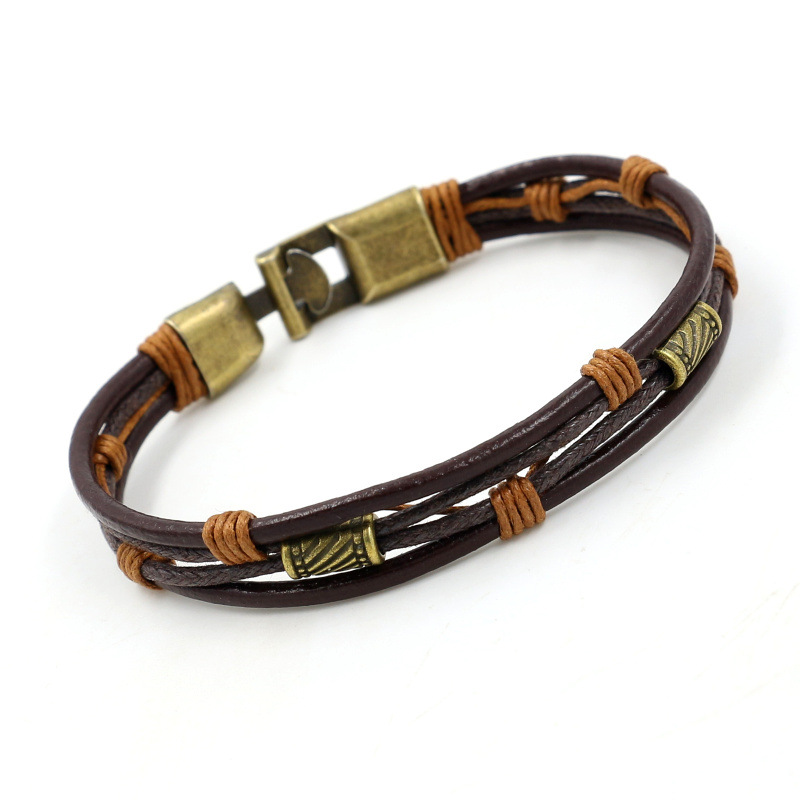 Men's Vintage Leather Braided Bracelet