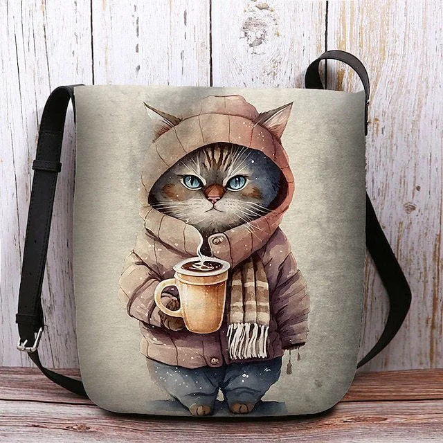 Style & Comfort for Mature Women Women's Cat Print Crossbody Bag