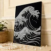 (30x40cm)Waves DIY Pearl Painting Framed Grape Handmade Pearl Material Art Kit Living Room Decor