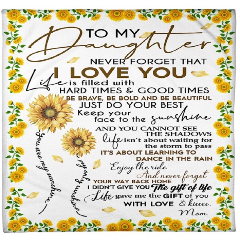 

To My Daughter Letter Tapestry Beach Towel Picnic Mat Bedspread Tablecloth, 501 Original