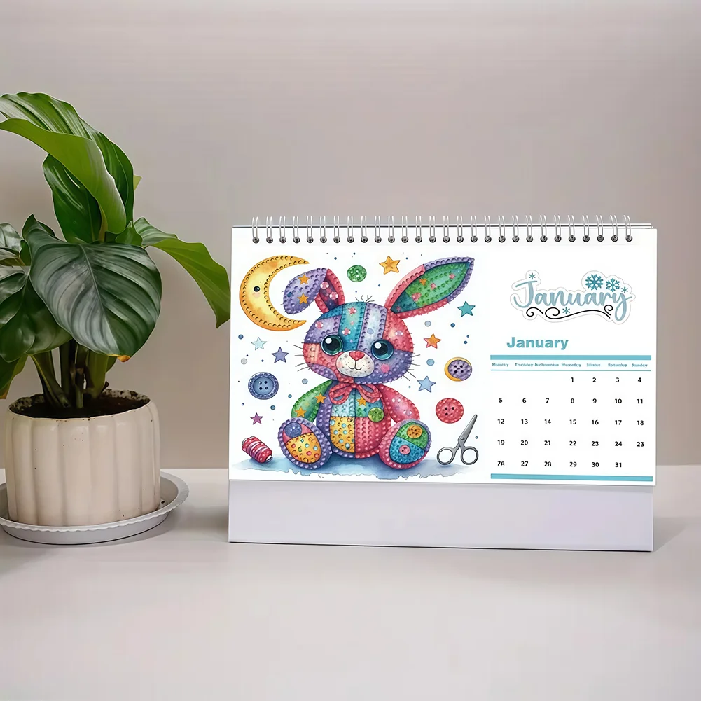 5D/DIY Calendar Crystal Painting Desk Calendars Kit Diamond Decorations Calendar