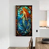 Diamond Painting -DIY Round Drill Stained Glass Mermaid(40x70cm)
