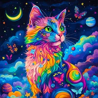 Rainbow Magic Cat - Diamond Painting