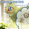 2pcs DIY Diamond Painting Flower Butterfly Bee Wind Chimes Crystal Window Suncatcher Craft Set Birthday Gifts Home Garden Decor