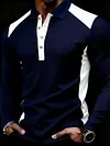 Men's Color-blocked Casual Polo Shirt by Inlyline