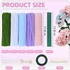 400 Pcs Pipe Cleaners Craft Kit with Floral Wires Tape Stamen and Ribbon Chenille Stems Flowers Craft Kit Suitable for Home Decor Handmade Gifts
