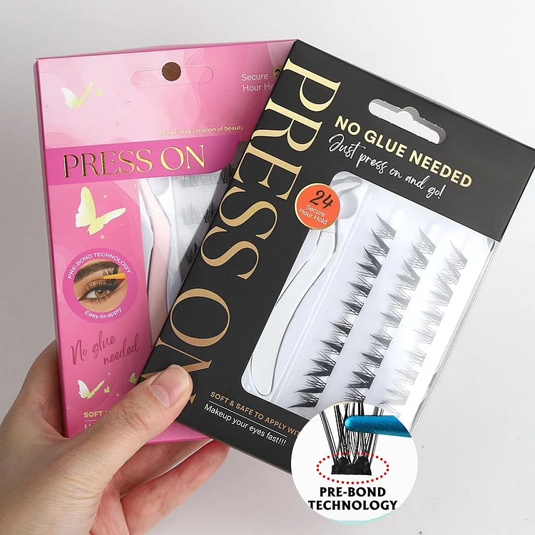 Self Adhesive DIY Cluster Lashes 0.07mm C/D Curl 8&ndash;16mm Pre-Glued False Eyelash Extensions