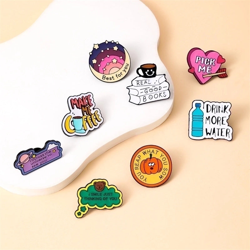 Preppy Style Minimalist Letter Alloy Enamel Women’s Brooches