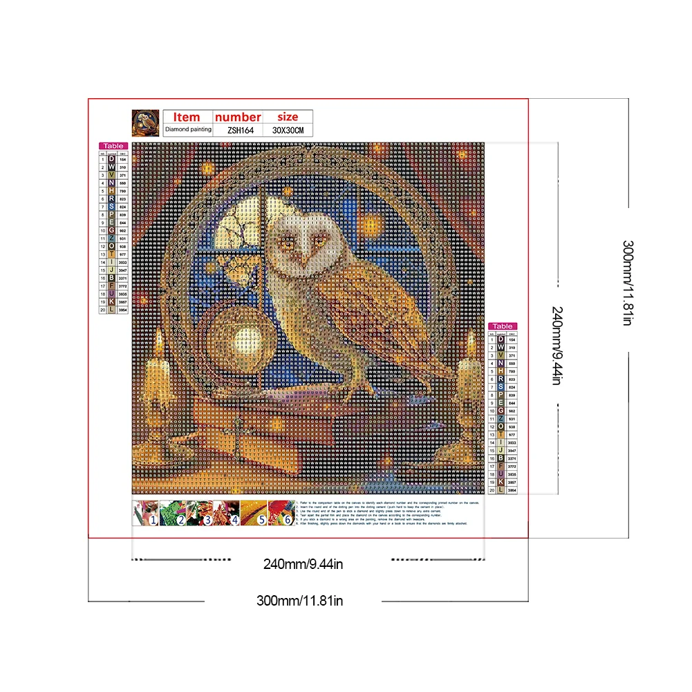 Diamond Painting - Full Round Drill - Owl(Canvas|30*30cm)